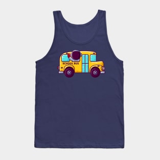 Cute Astronaut School Bus Cartoon Tank Top